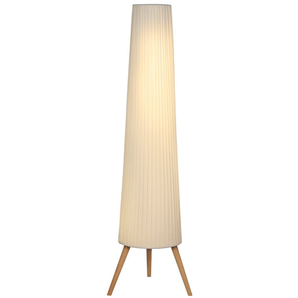HOMCOM Candeeiro de Pé com Tripé, Madeira e Tecido, 153 cm