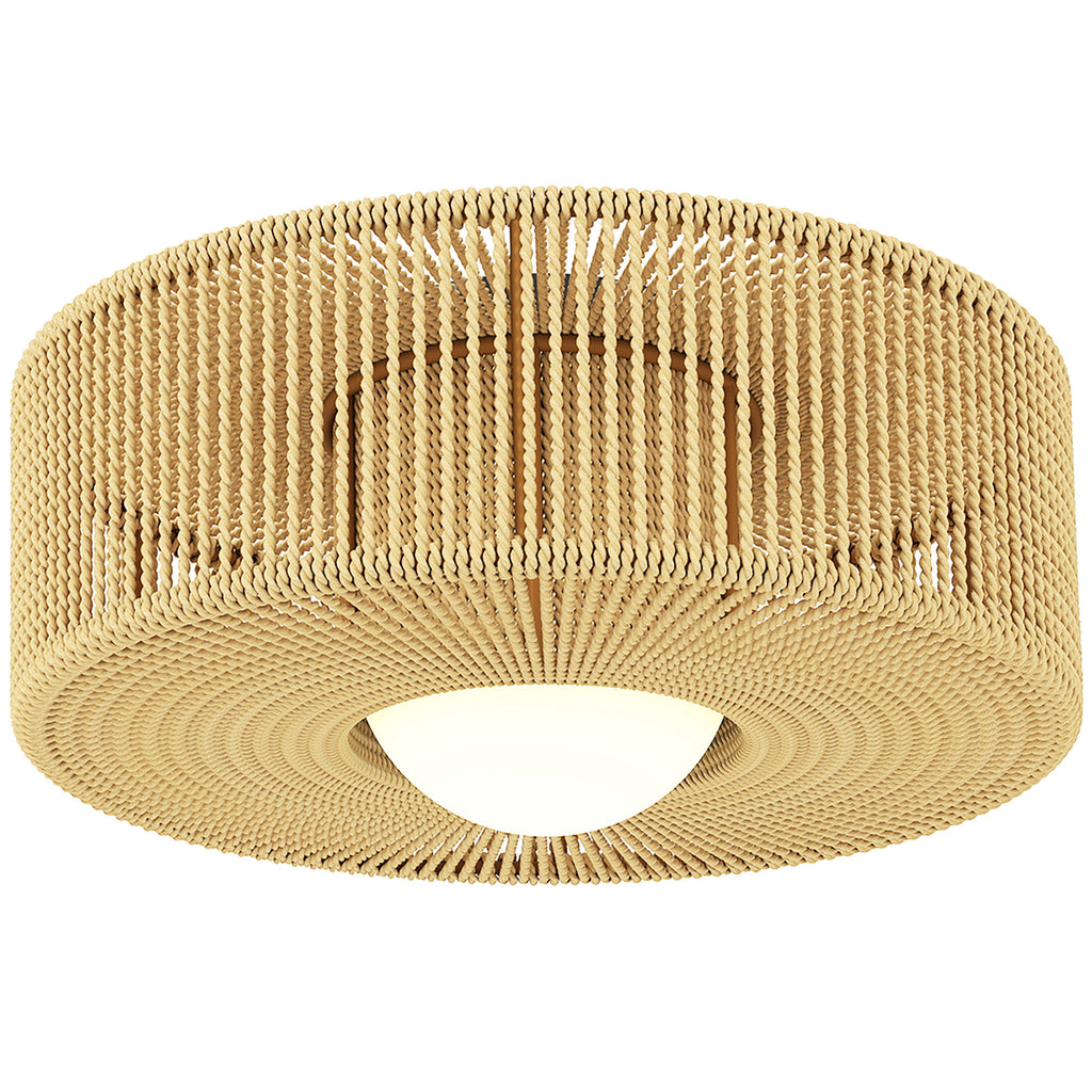 HOMCOM Candeeiro de Teto Boémio com Ecrã de Corda, Ø30x16 cm