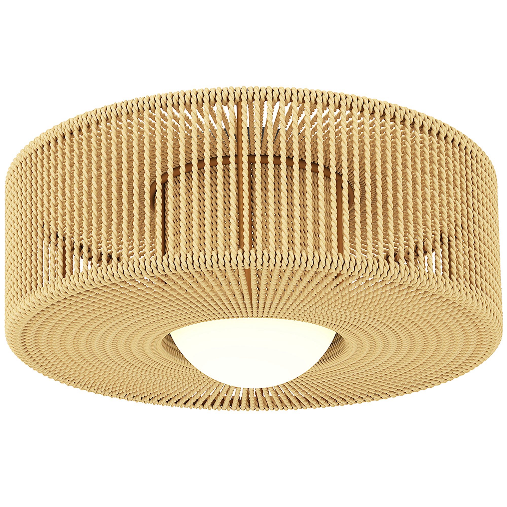 HOMCOM Candeeiro de Teto Boémio com Ecrã de Corda, Ø30x16 cm