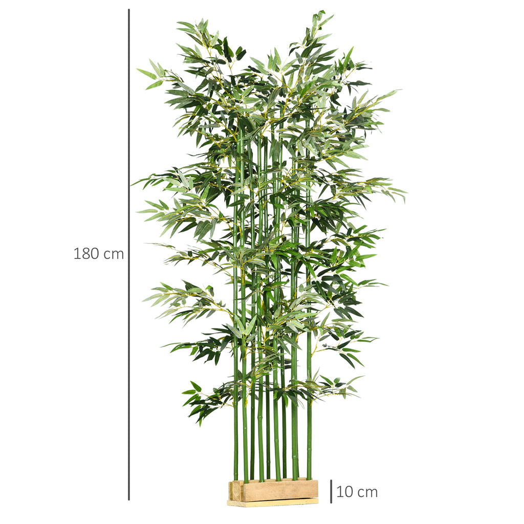 HOMCOM Bambu Artificial 180cm com 1640 Folhas e Vaso