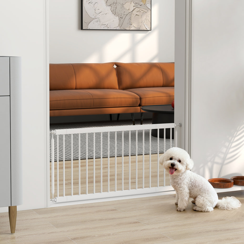 PawHut Barreira de Segurança Extensível para Cães Pequenos, 67-93,5 cm, Branco