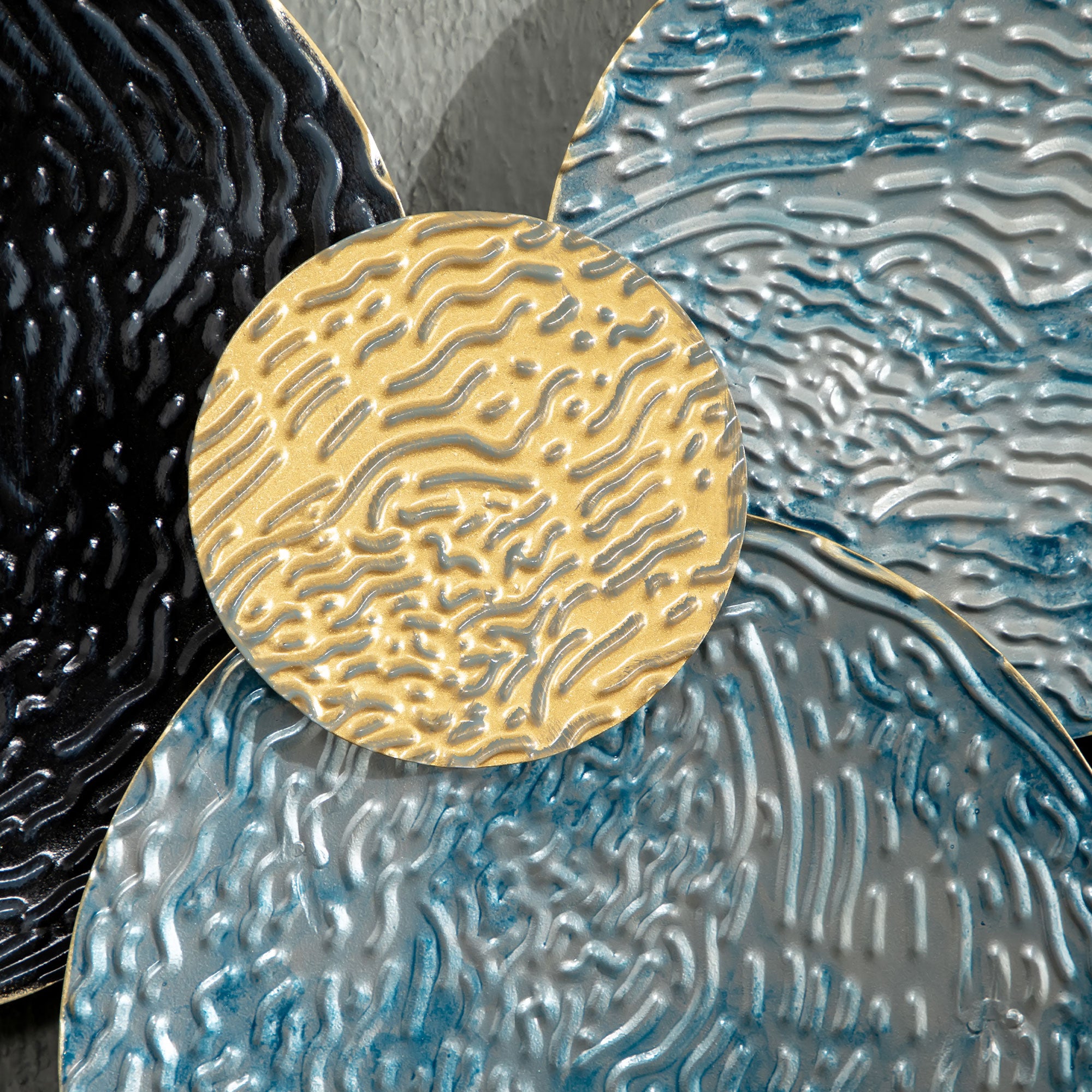 HOMCOM Arte de Parede Metálica 3D Redonda Moderna 121x53cm