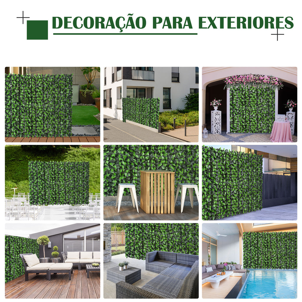 Outsunny Vedação Artificial em Rolo 3x1m para Jardim e Varanda