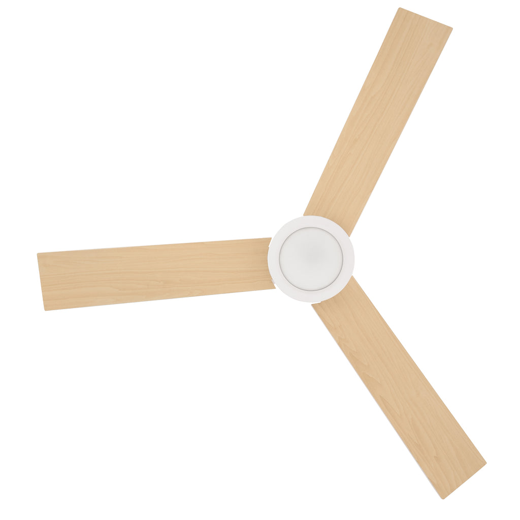 HOMCOM Ventoinha de Teto com Luz LED, 3 Velocidades, Ø112cm Branco