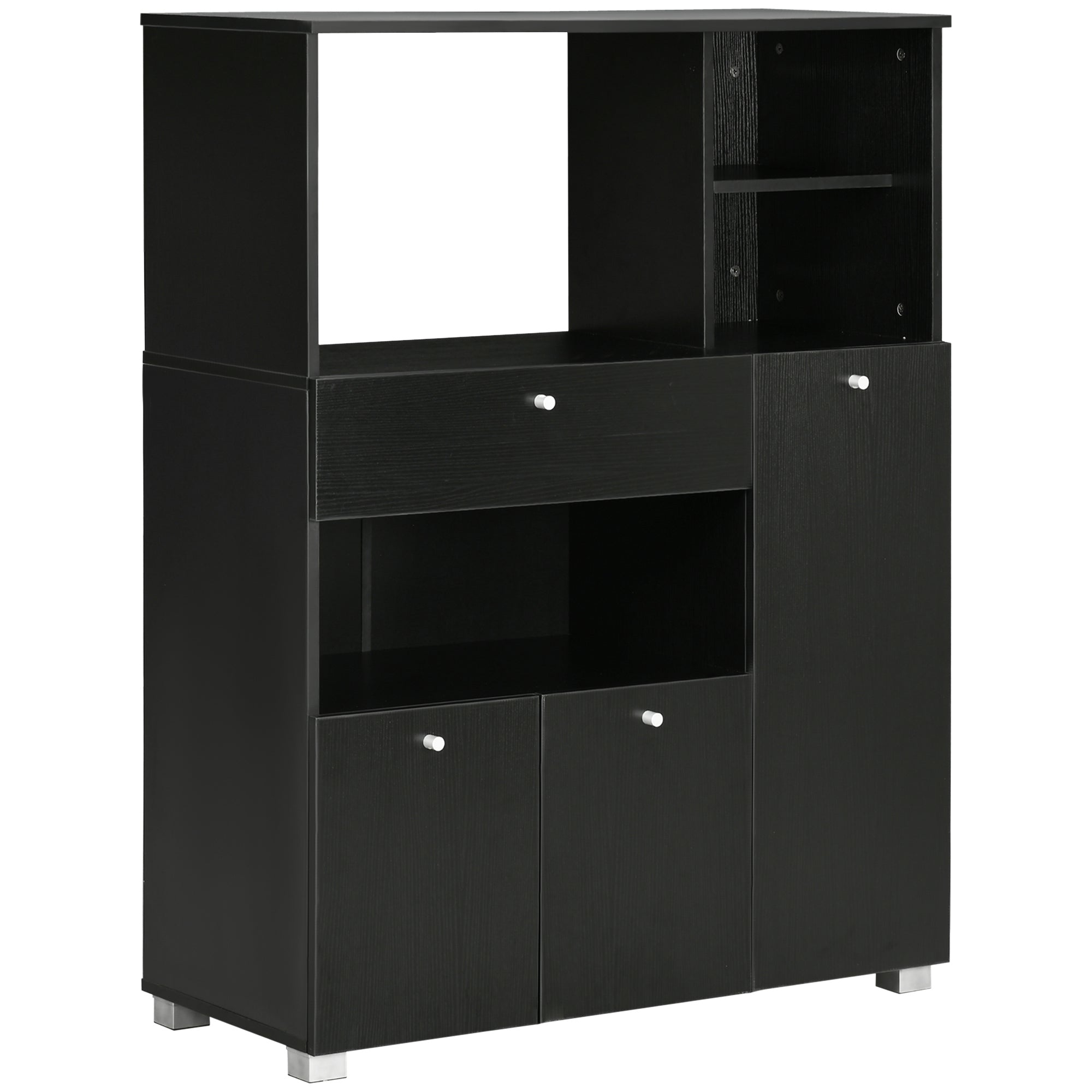 HOMCOM Aparador de Cozinha para Micro-ondas 90x40x120 cm Preto