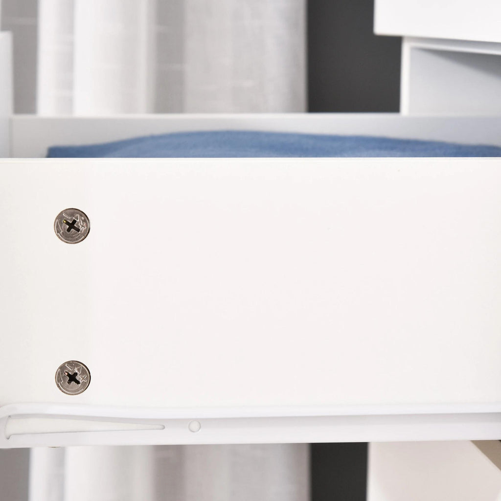 HOMCOM Roupeiro 2 Portas com Espelho, 3 Gavetas, 80x50x180cm, Branco