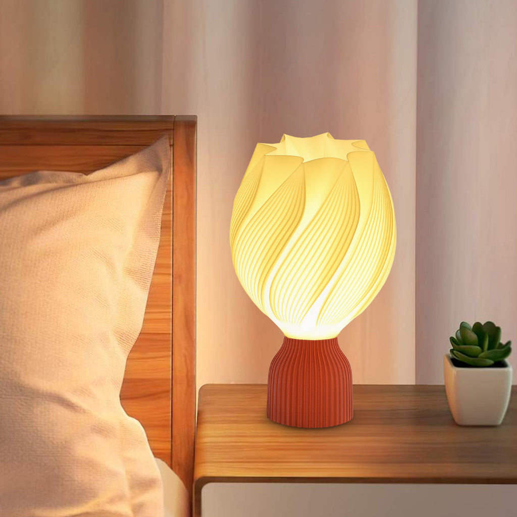 HOMCOM Candeeiro de Mesa 3D Pétalas Luz Quente Ø16,5x28 cm
