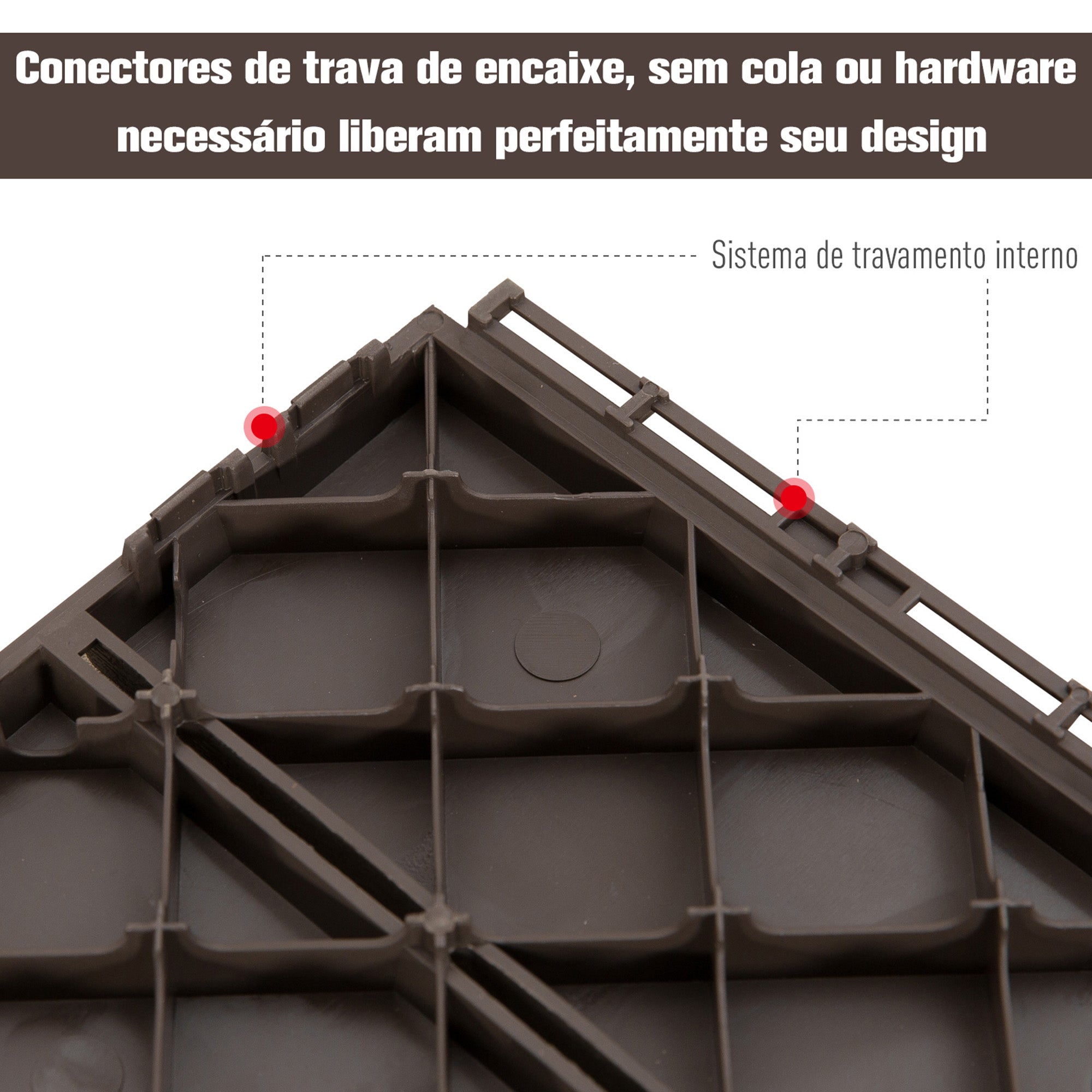 Outsunny Conjunto de 9 Estrados para Exterior 30x30cm Marrom
