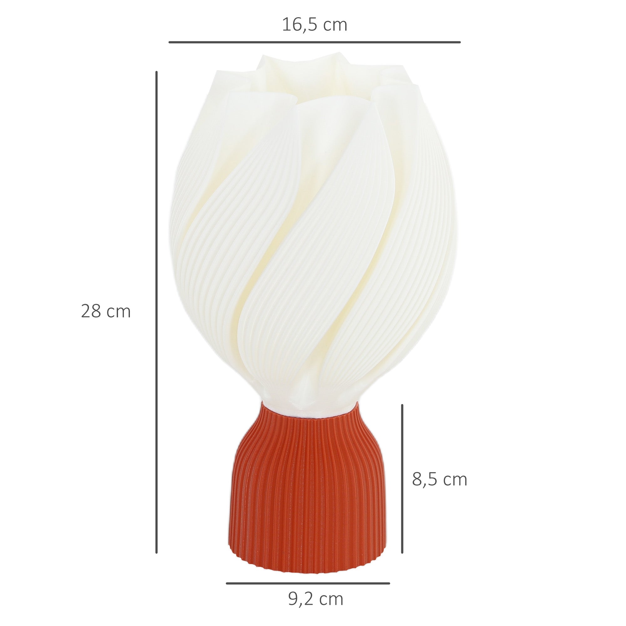 HOMCOM Candeeiro de Mesa 3D Pétalas Luz Quente Ø16,5x28 cm
