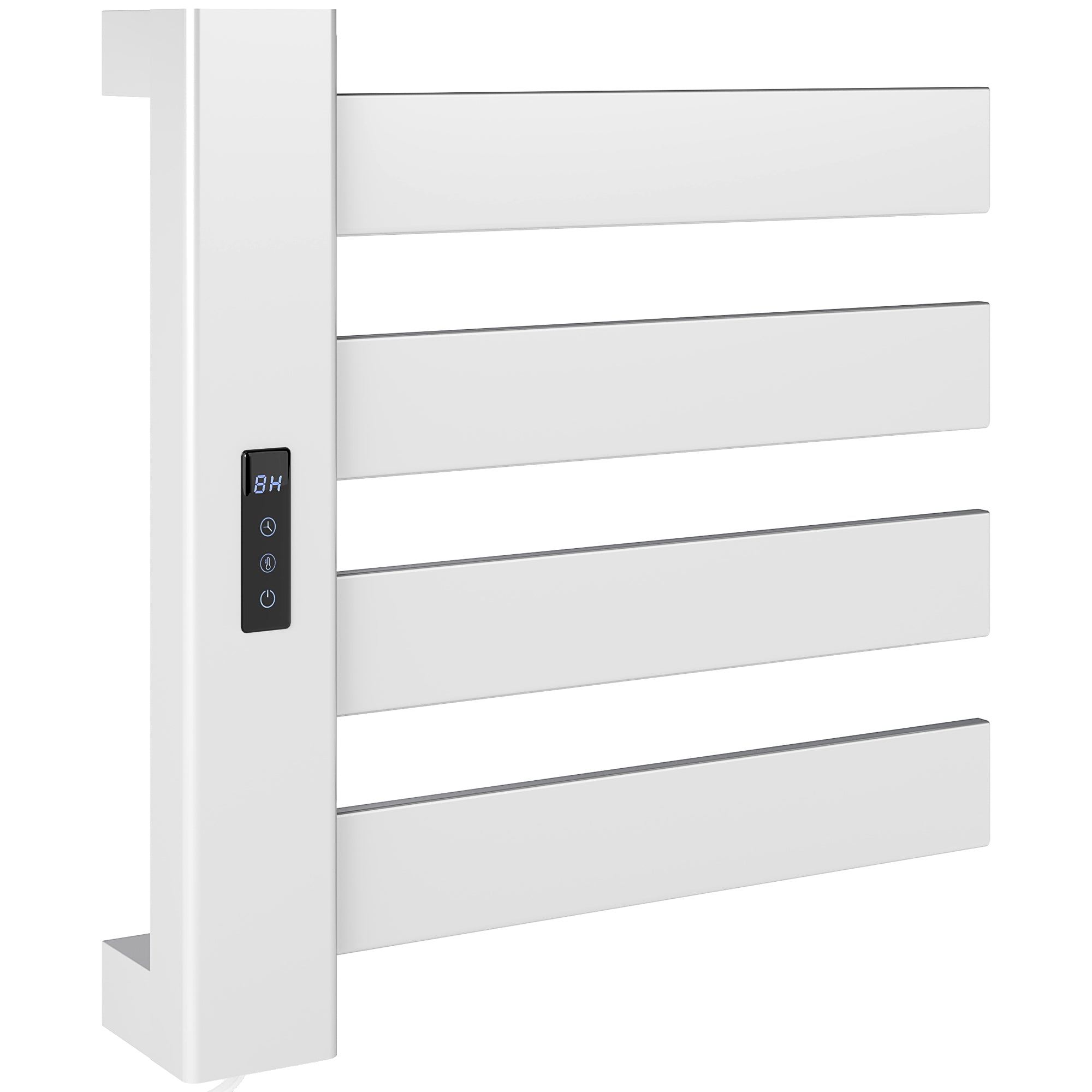 HOMCOM Toalheiro Elétrico de Parede 130W Wi-Fi 4 Barras Branco