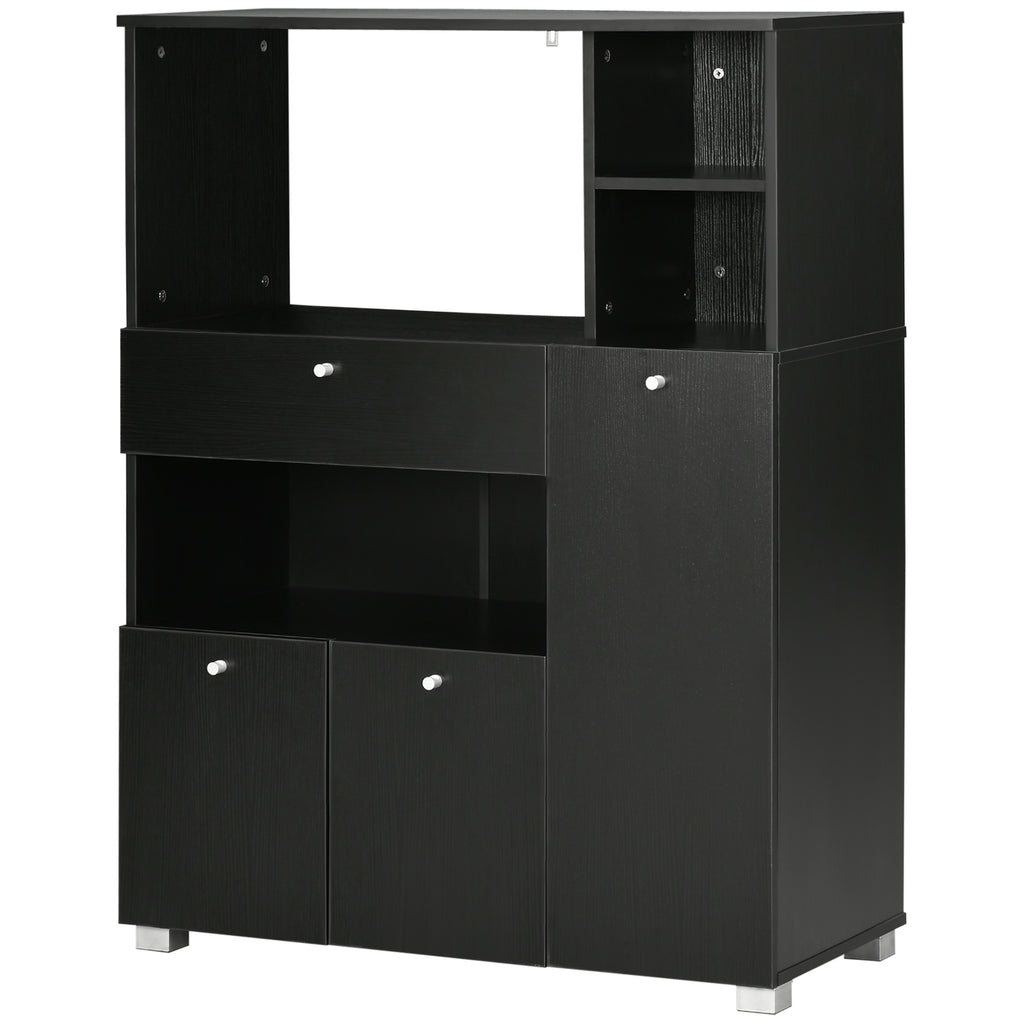 HOMCOM Aparador de Cozinha para Micro-ondas 90x40x120 cm Preto