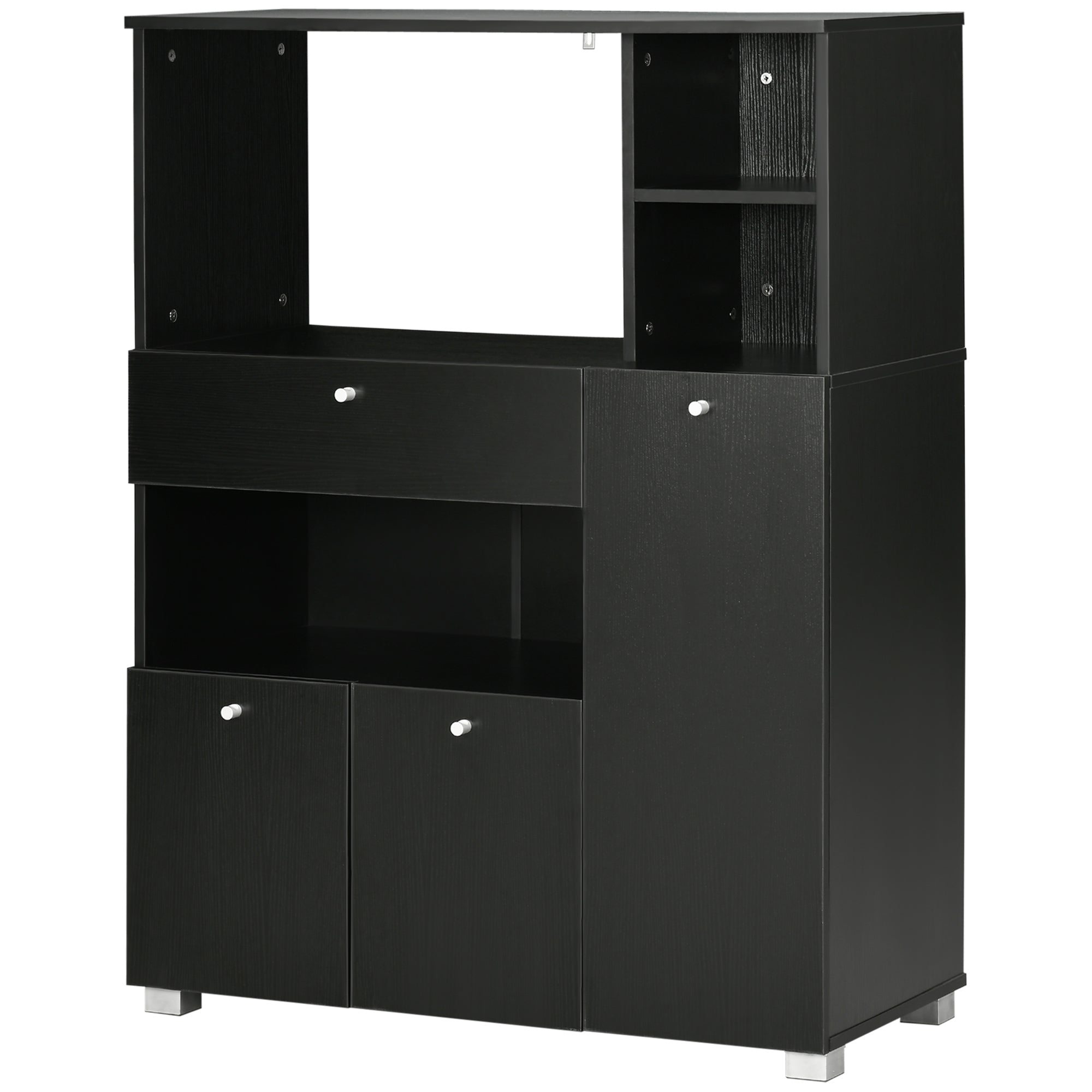 HOMCOM Aparador de Cozinha para Micro-ondas 90x40x120 cm Preto