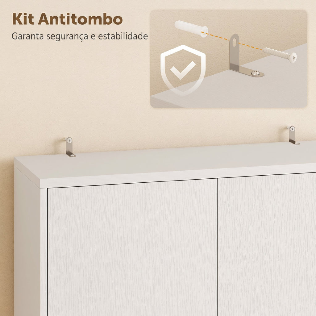 HOMCOM Armário Auxiliar de Cozinha para Micro-ondas com Painel Perfurado Branco