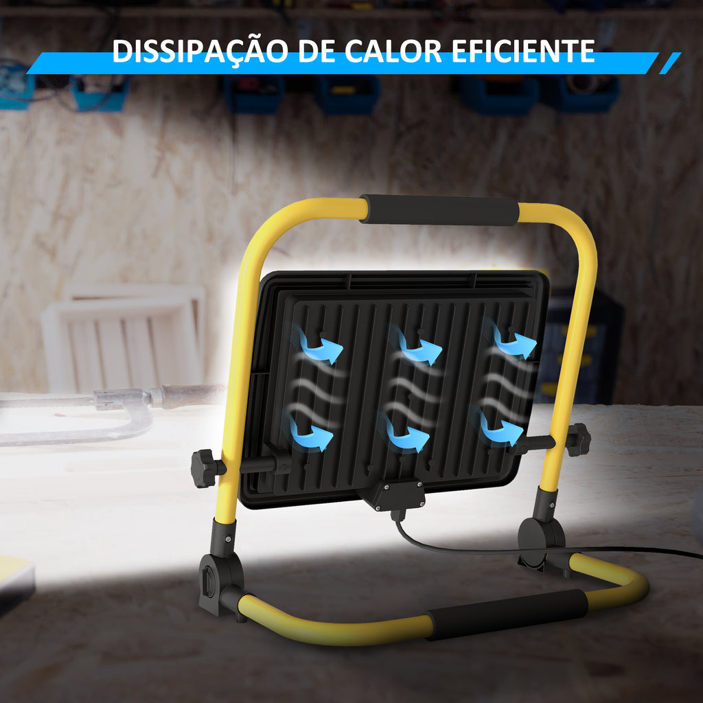 HOMCOM Projetor LED Recarregável 100W 8500 Lúmenes IP65