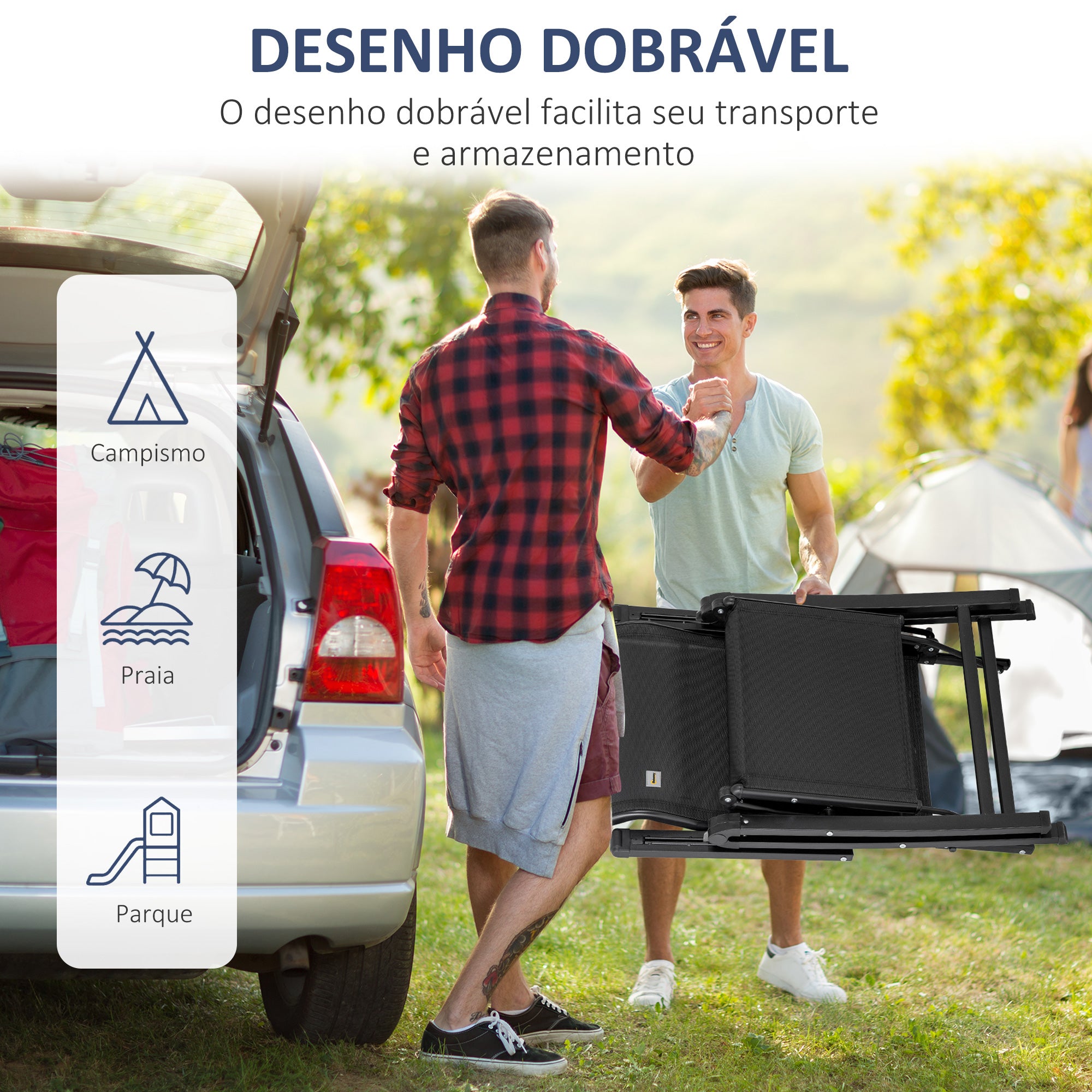 Outsunny Espreguiçadeira Gravidade Zero Dobrável 70x65x111 cm Preto