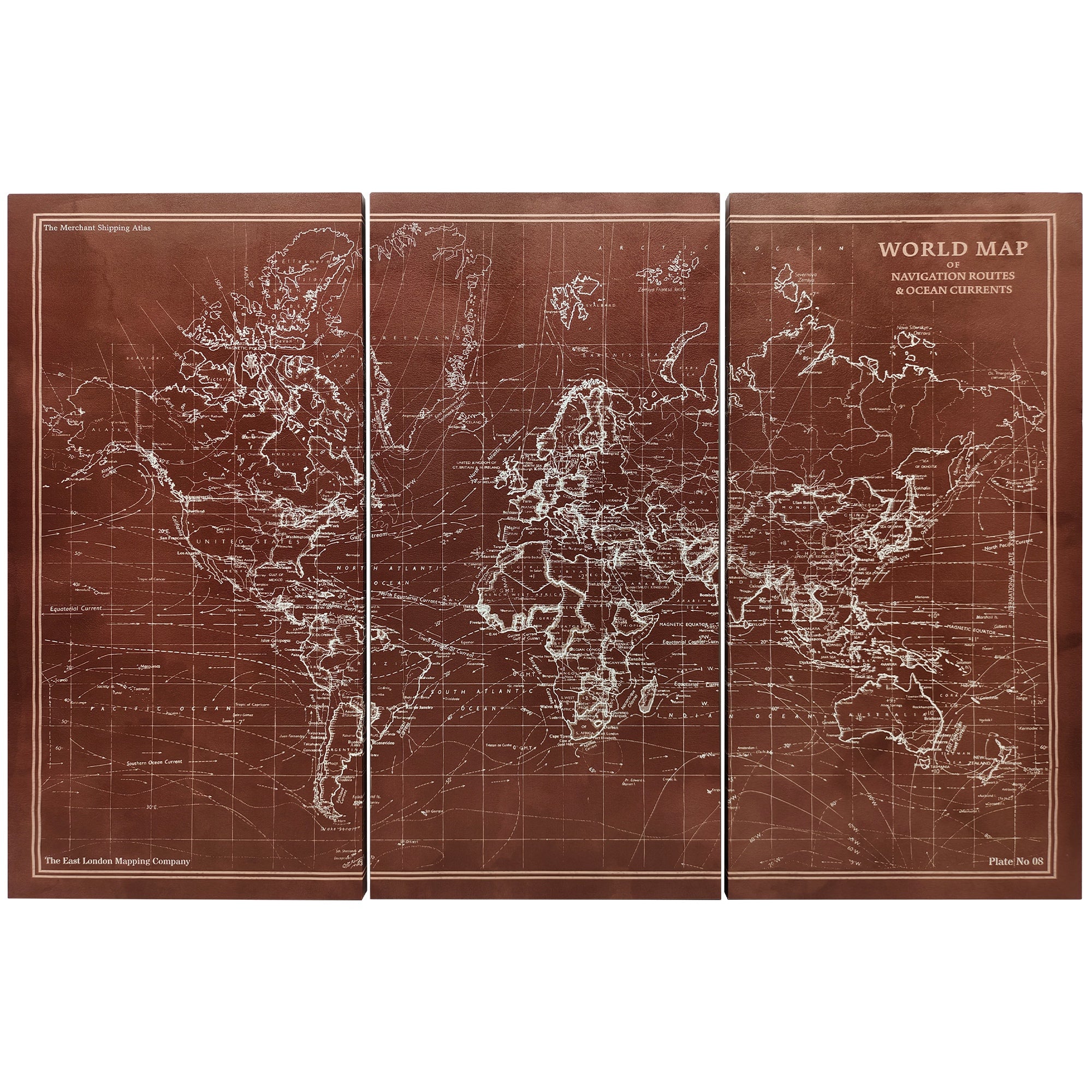 HOMCOM Mapa Múndi Vintage Quadros Decorativos Pintados à Mão 120x60 cm