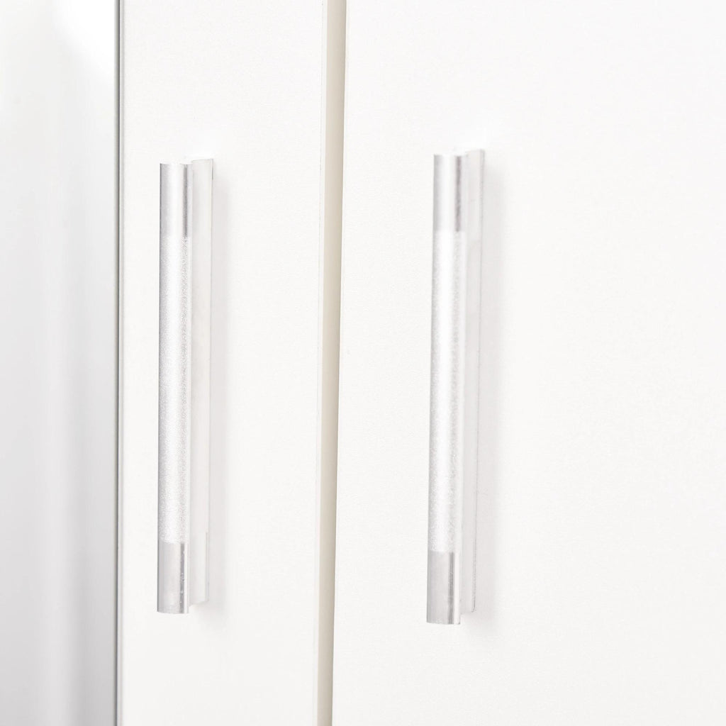 HOMCOM Roupeiro 2 Portas com Espelho, 3 Gavetas, 80x50x180cm, Branco
