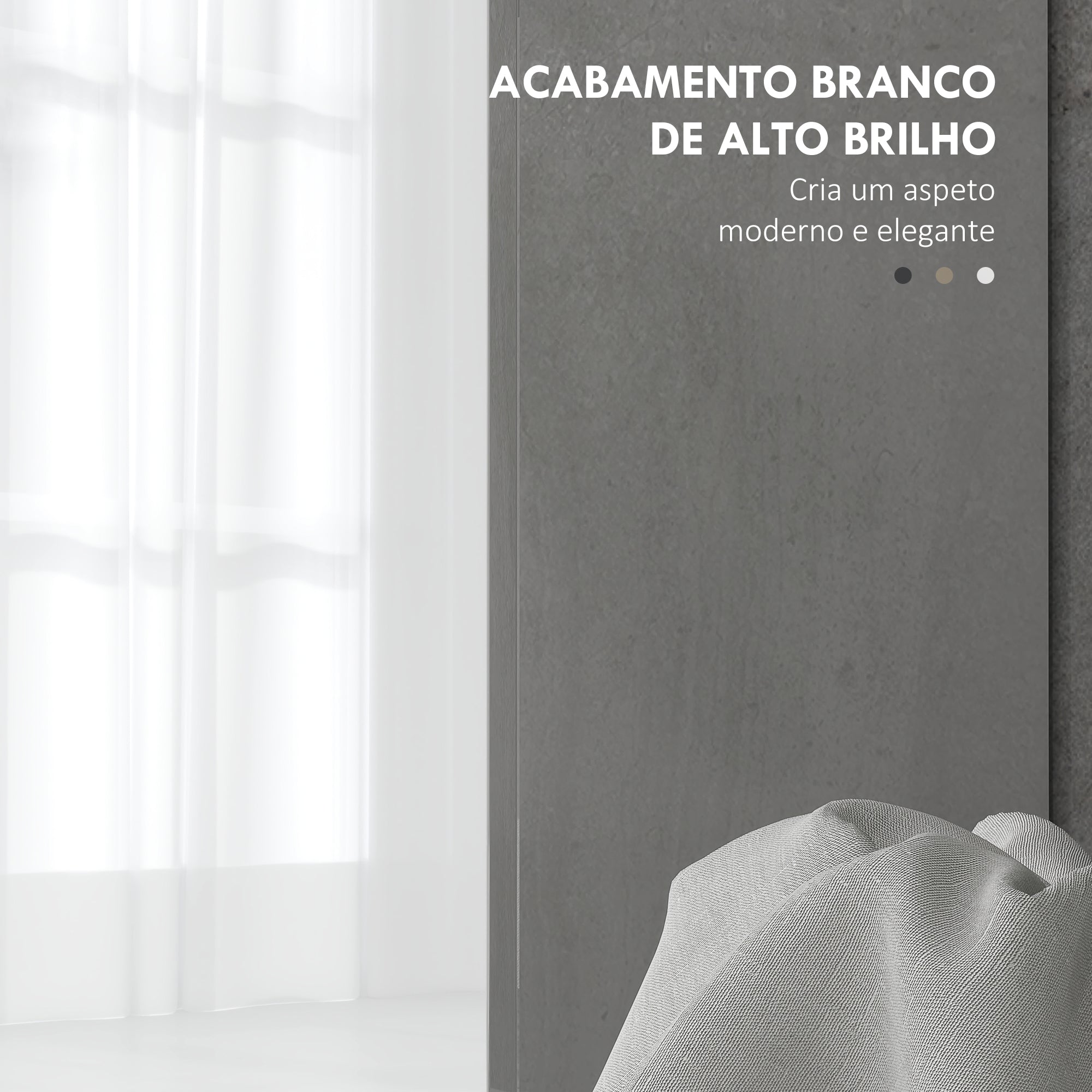 HOMCOM Móvel de Lavatório com 2 Portas, Branco 80x34x60cm