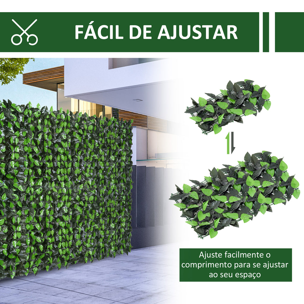 Outsunny Vedação Artificial em Rolo 3x1m para Jardim e Varanda
