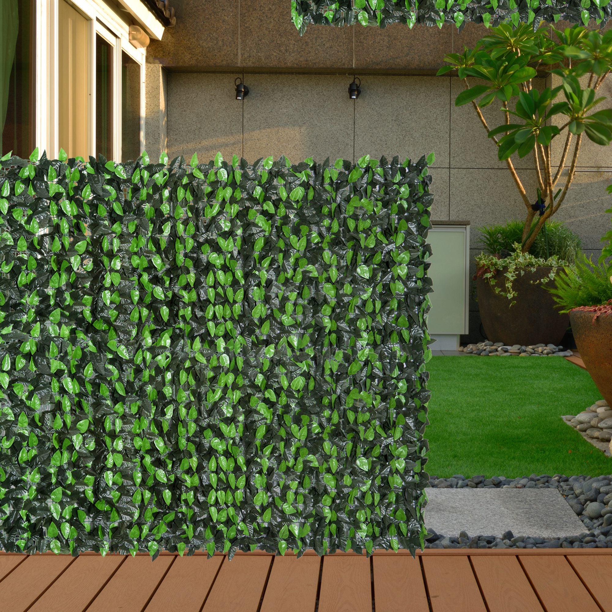 Outsunny Vedação Artificial em Rolo 3x1m para Jardim e Varanda