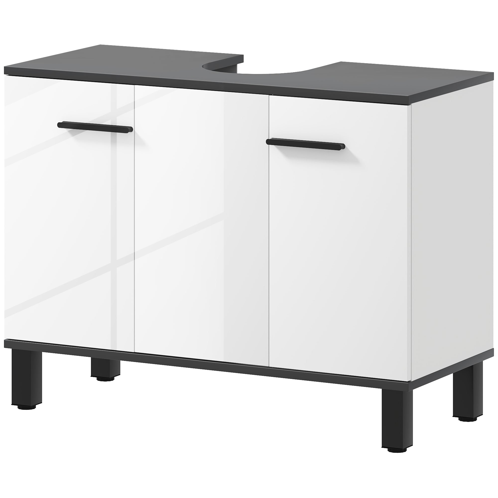 HOMCOM Móvel de Lavatório com 2 Portas, Branco 80x34x60cm