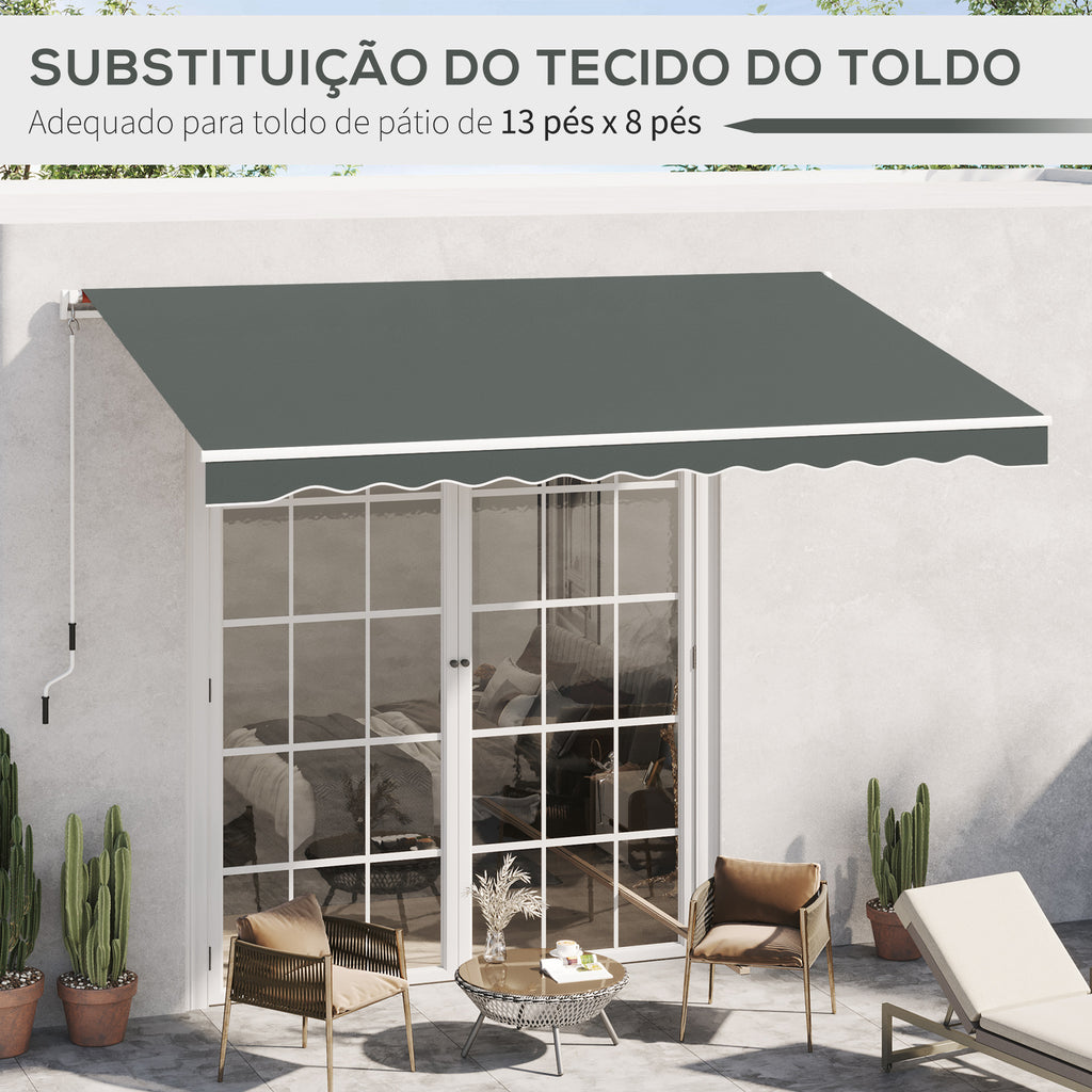 Outsunny Teto de Substituição para Toldo 382x240 cm, Lona Impermeável