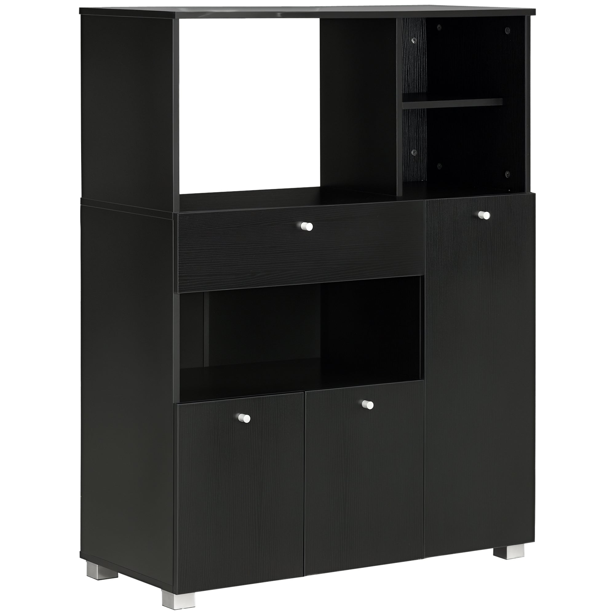 HOMCOM Aparador de Cozinha para Micro-ondas 90x40x120 cm Preto