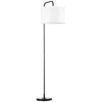 HOMCOM Candeeiro de Pé Moderno com Ecrã de Linho, Branco e Preto