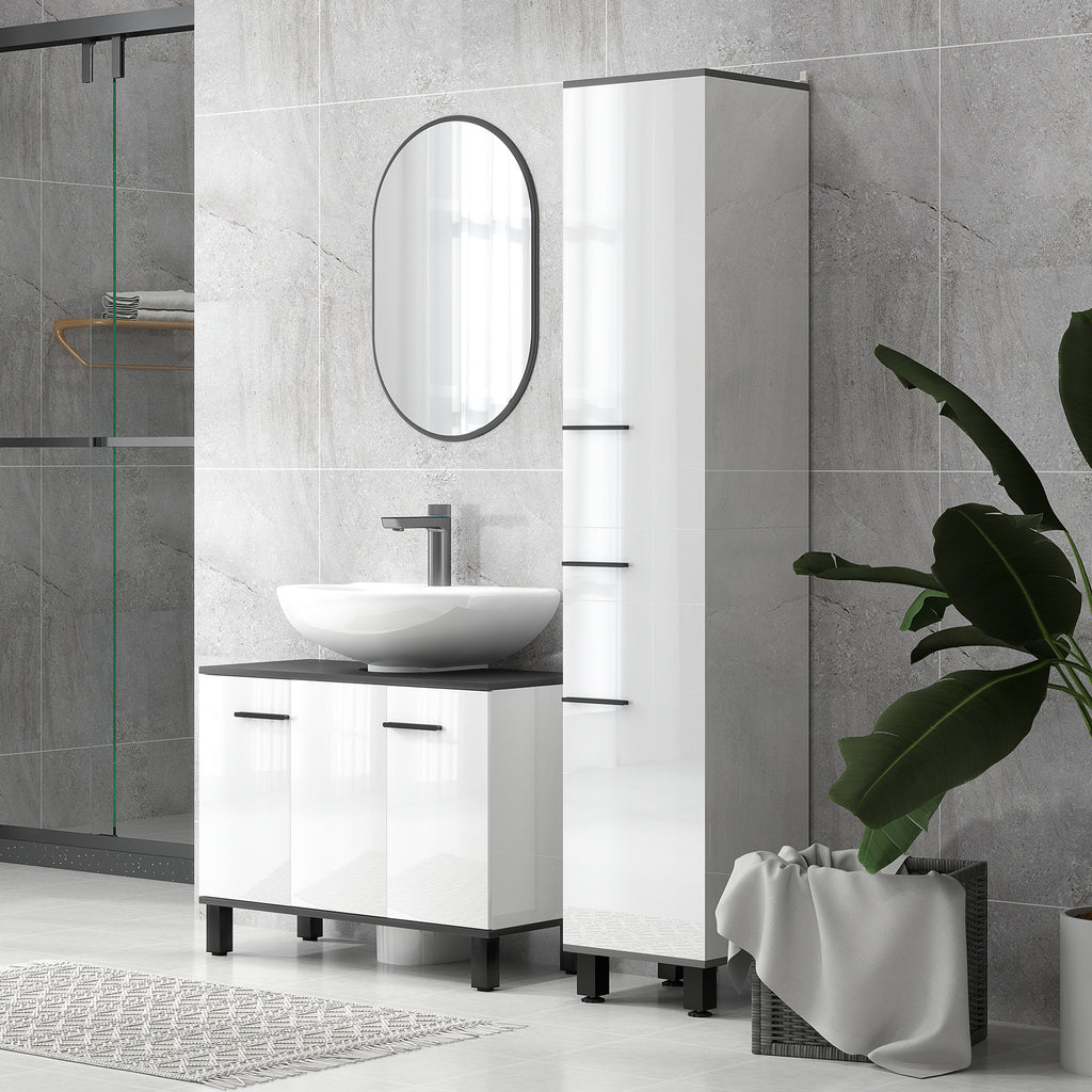 HOMCOM Móvel de Lavatório com 2 Portas, Branco 80x34x60cm