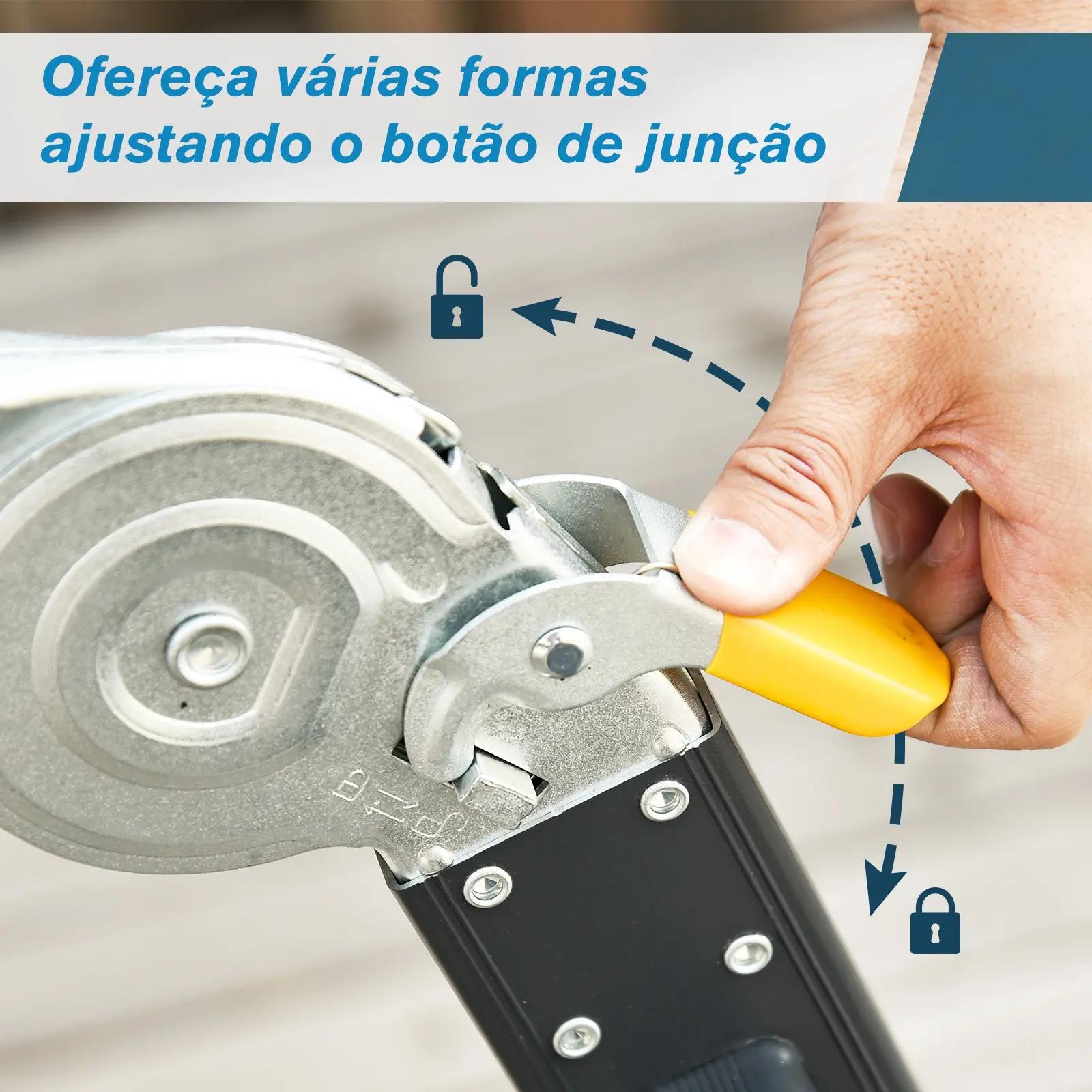 Durhand Escada Multiuso Dobrável 5 em 1 Preta 370cm