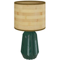 HOMCOM Candeeiro de Mesa Retro com Base Cerâmica e Ecrã Linho Verde