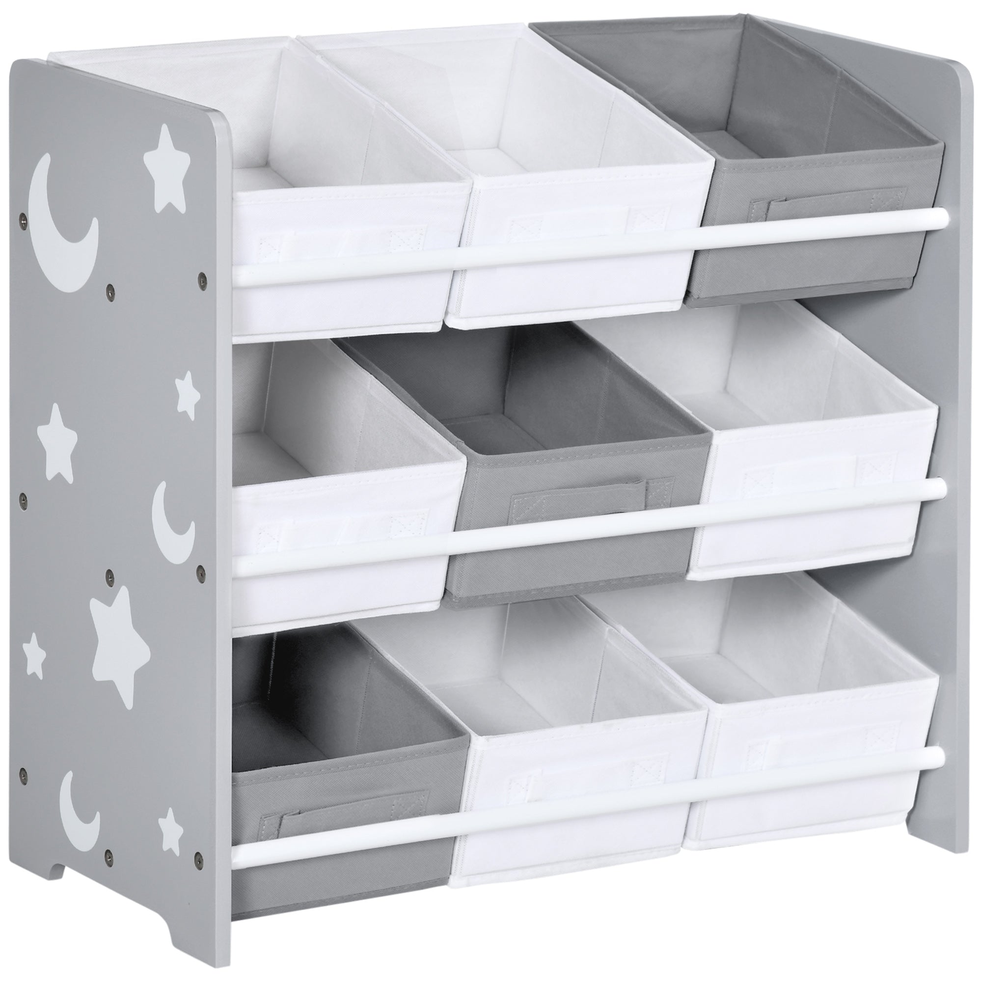 ZONEKIZ Estante para Brinquedos 9 Caixas, Organizador Infantil, 63x30x60 cm