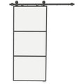 HOMCOM Porta de Correr de Vidro com Fecho Suave 91,4x203,2 cm
