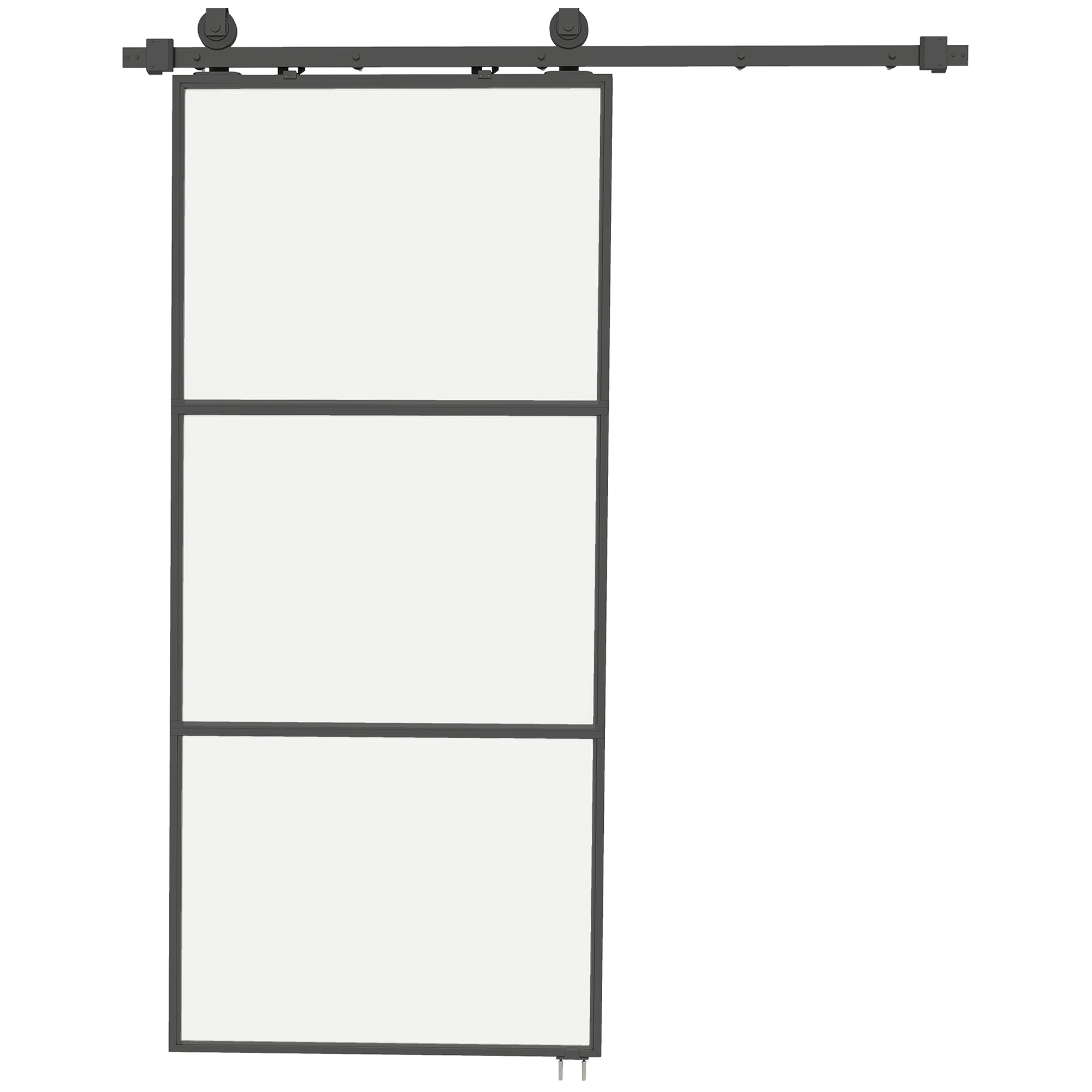 HOMCOM Porta de Correr de Vidro com Fecho Suave 91,4x203,2 cm