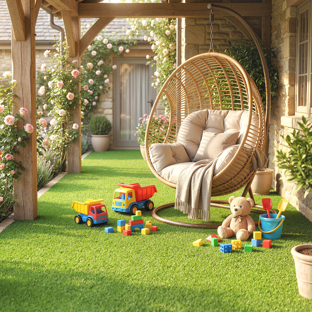 Outsunny Relva Artificial 1m x 4m, Tapete Sintético com Drenagem