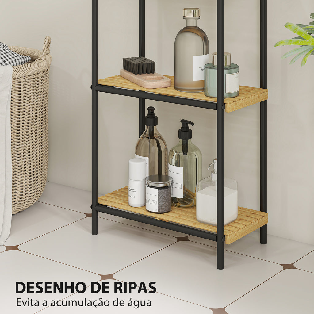 HOMCOM Estante para Casa de Banho, 3 Níveis em Bambu