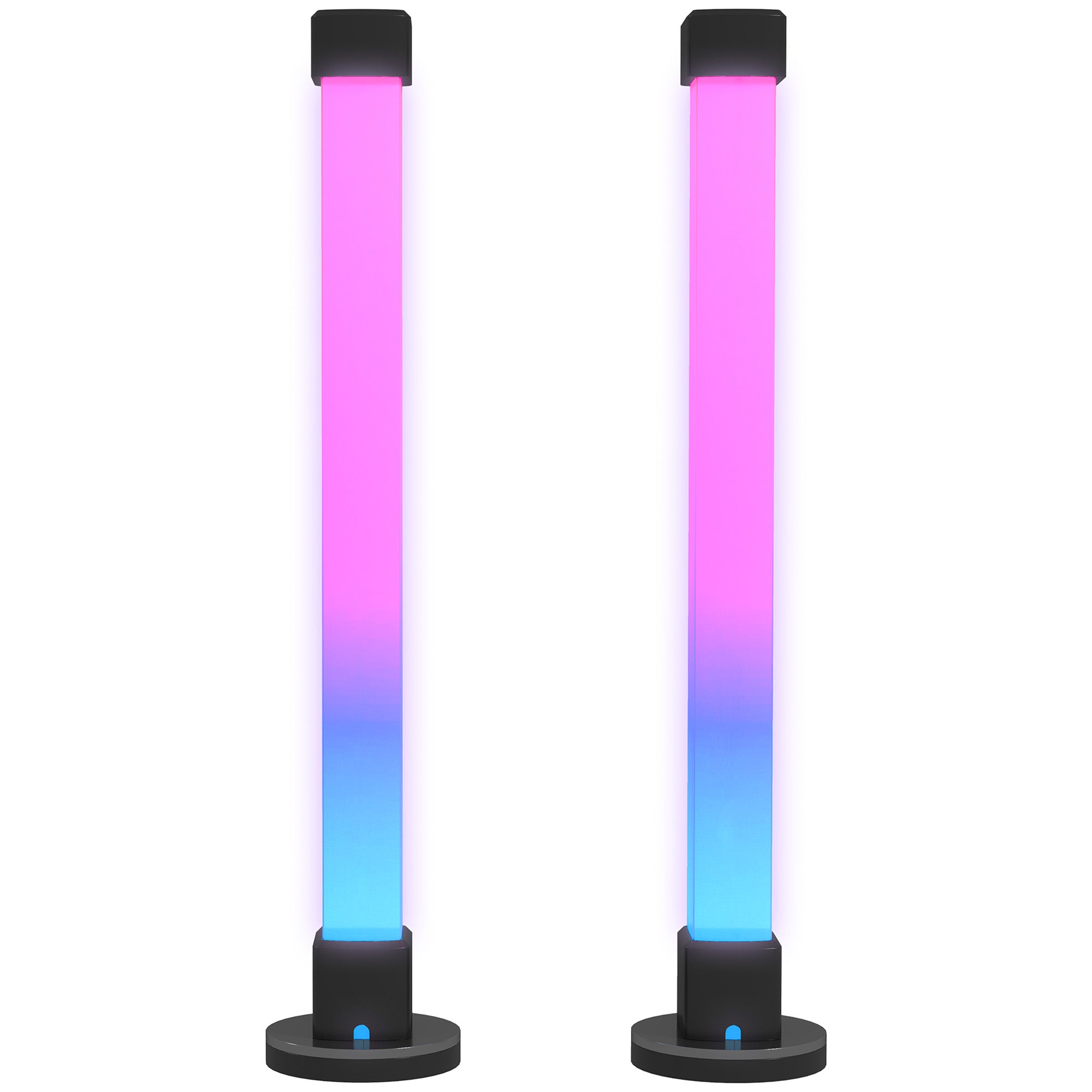 HOMCOM Conjunto 2 Candeeiros Mesa LED RGB Bluetooth Música