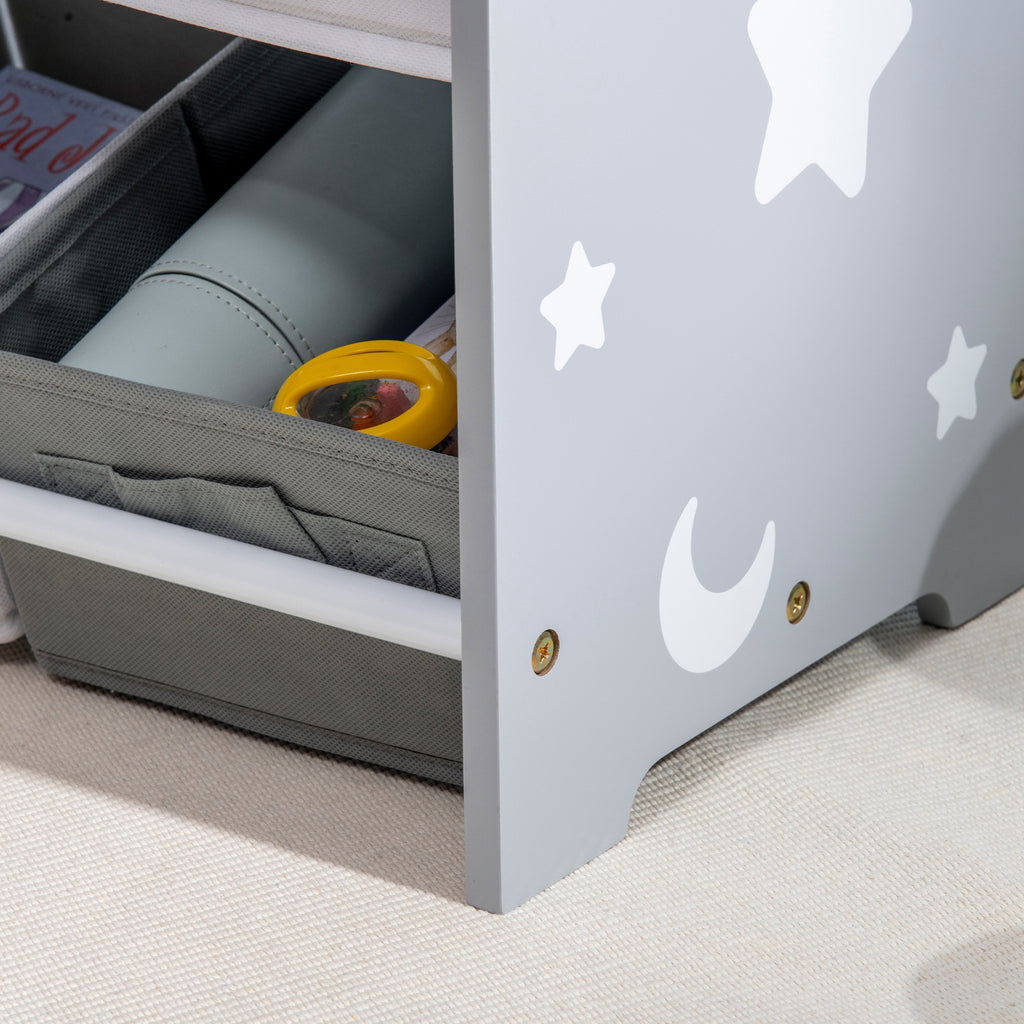 ZONEKIZ Estante para Brinquedos 9 Caixas, Organizador Infantil, 63x30x60 cm