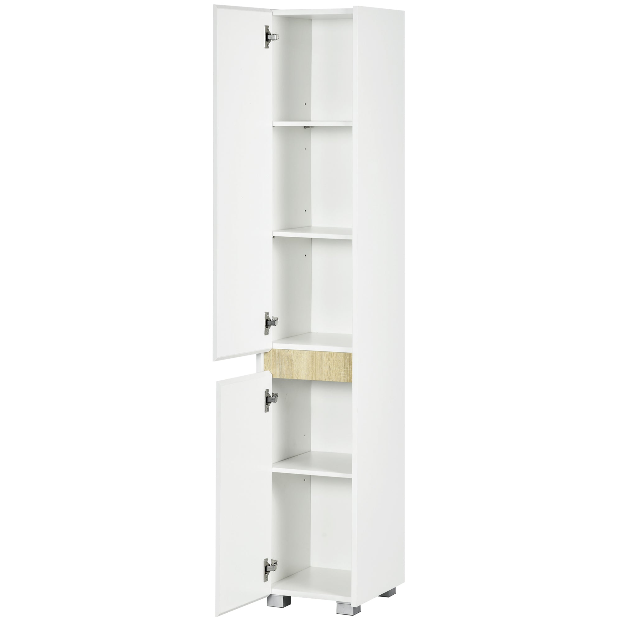 Kleankin Coluna de Casa de Banho 5 Níveis, 30x33x165cm Branco