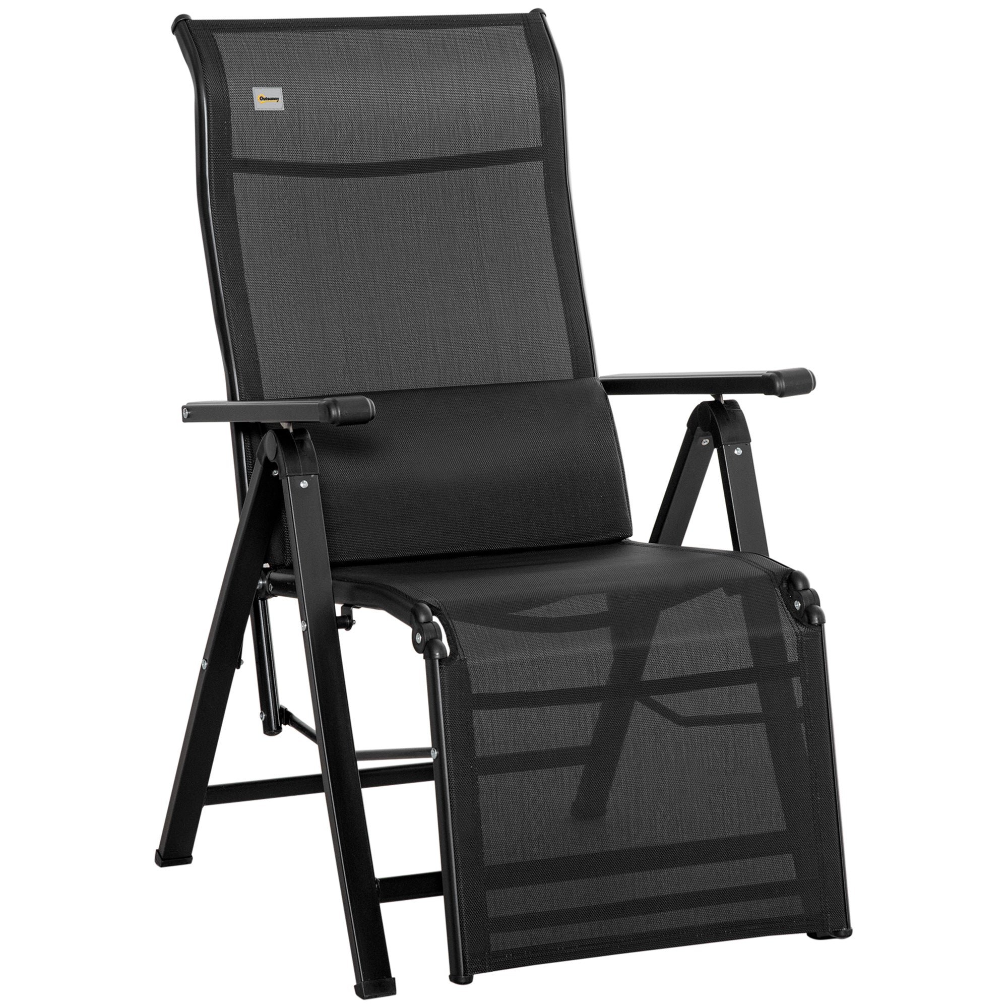 Outsunny Espreguiçadeira Gravidade Zero Dobrável 70x65x111 cm Preto
