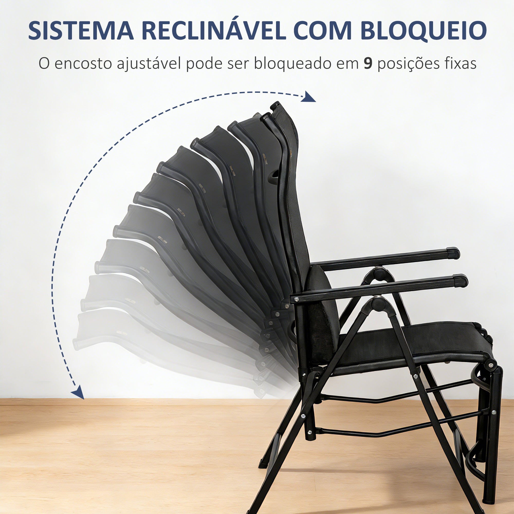 Outsunny Espreguiçadeira Gravidade Zero Dobrável 70x65x111 cm Preto