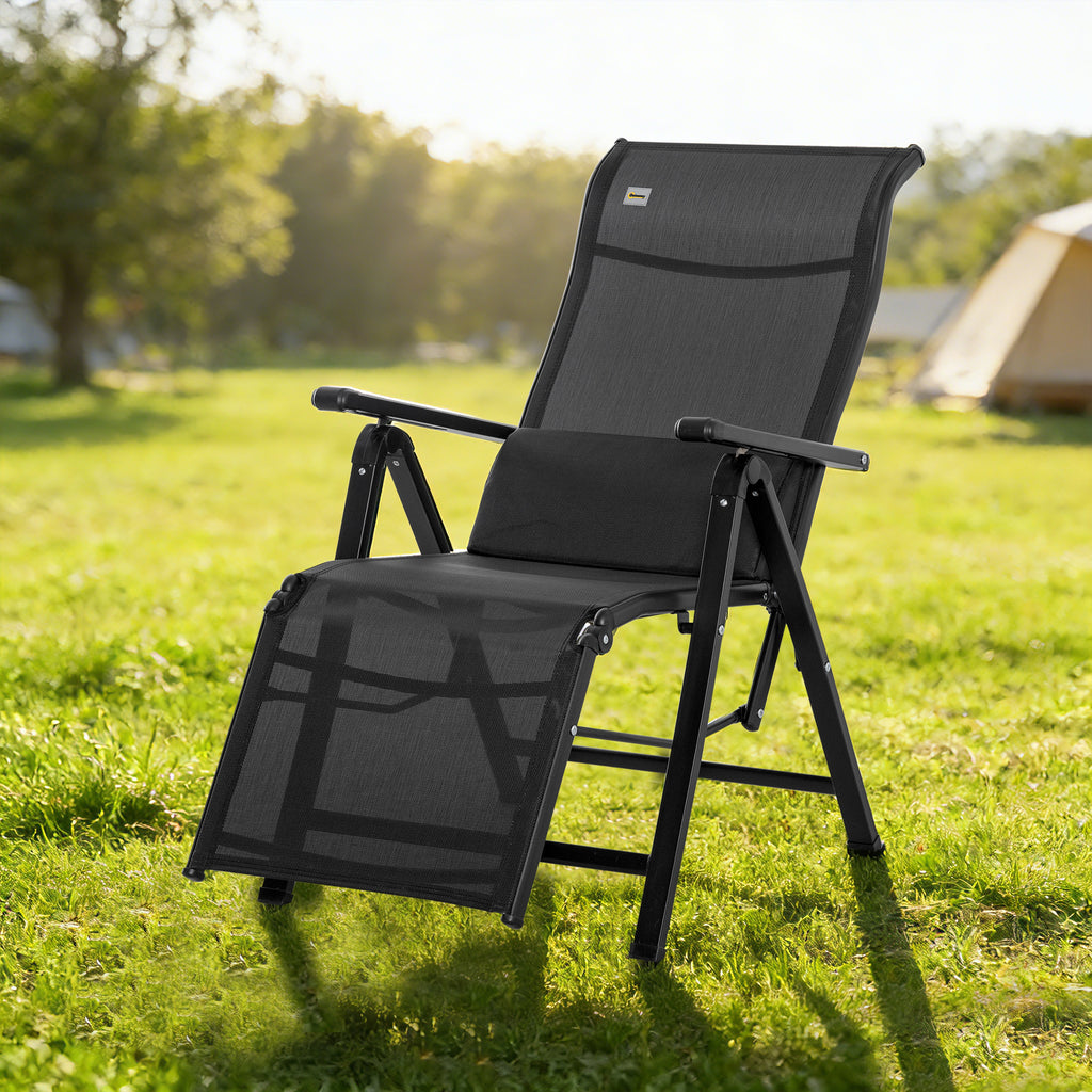 Outsunny Espreguiçadeira Gravidade Zero Dobrável 70x65x111 cm Preto