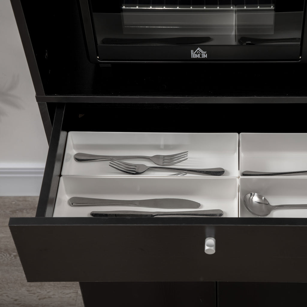 HOMCOM Aparador de Cozinha para Micro-ondas 90x40x120 cm Preto