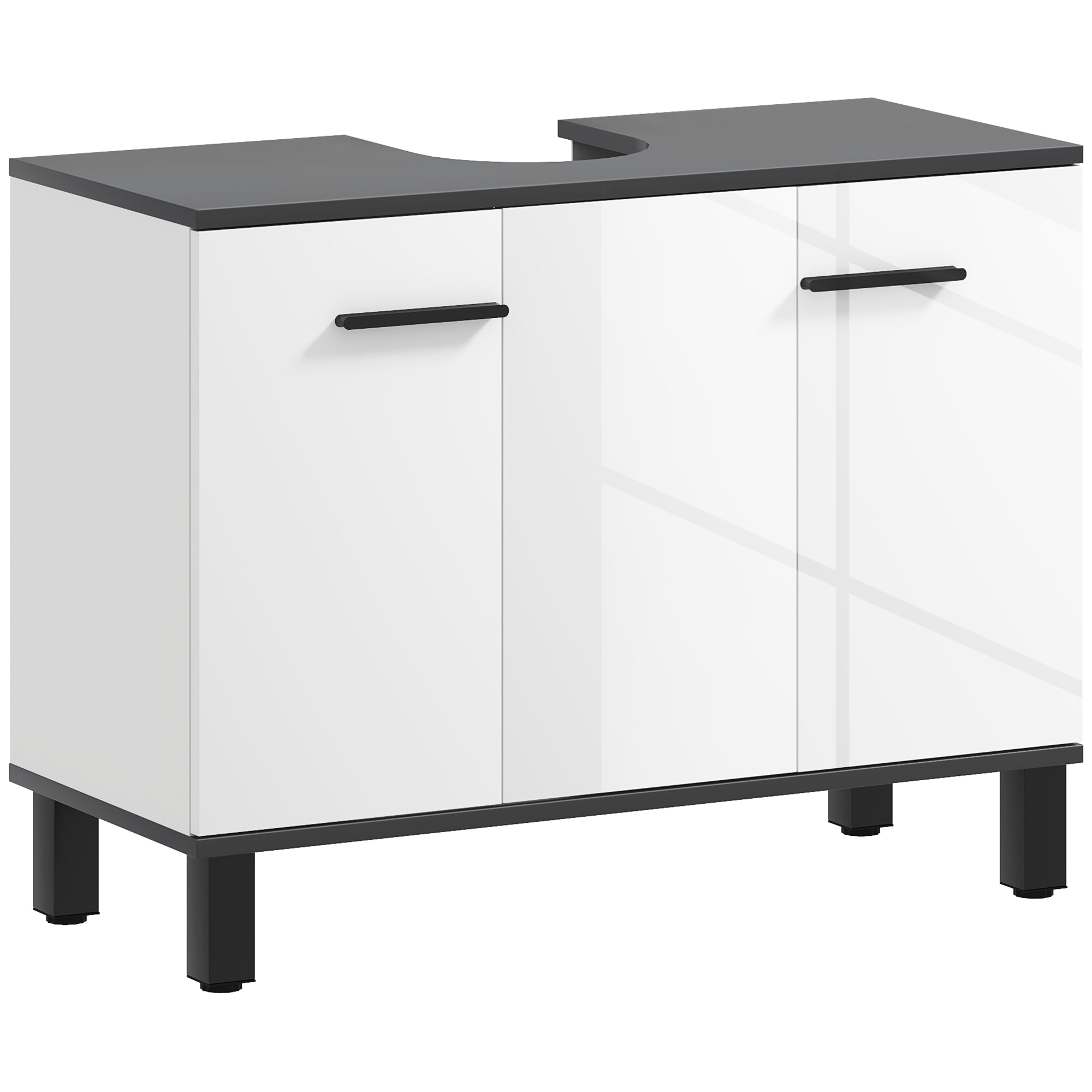 HOMCOM Móvel de Lavatório com 2 Portas, Branco 80x34x60cm