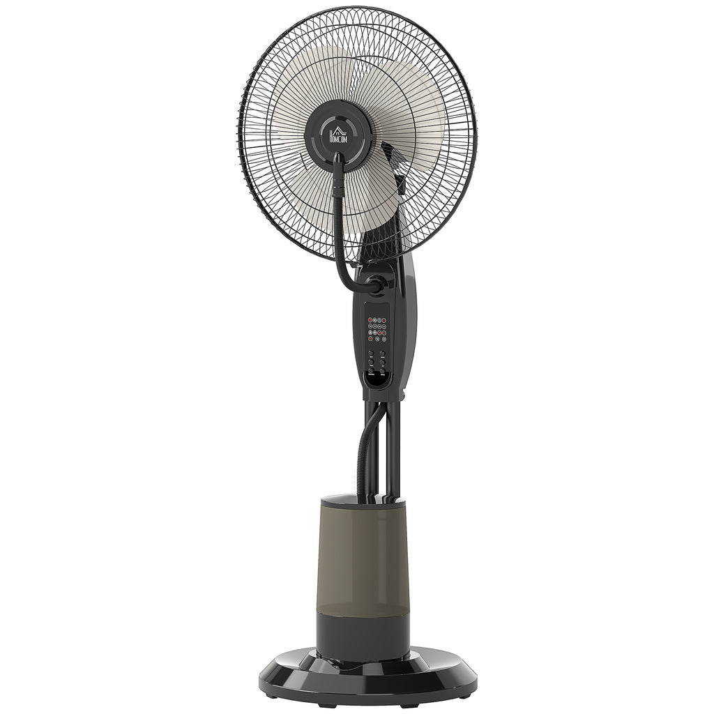 HOMCOM Ventoinha de Pé com Nebulizador 75 W, 3,2L, Preto