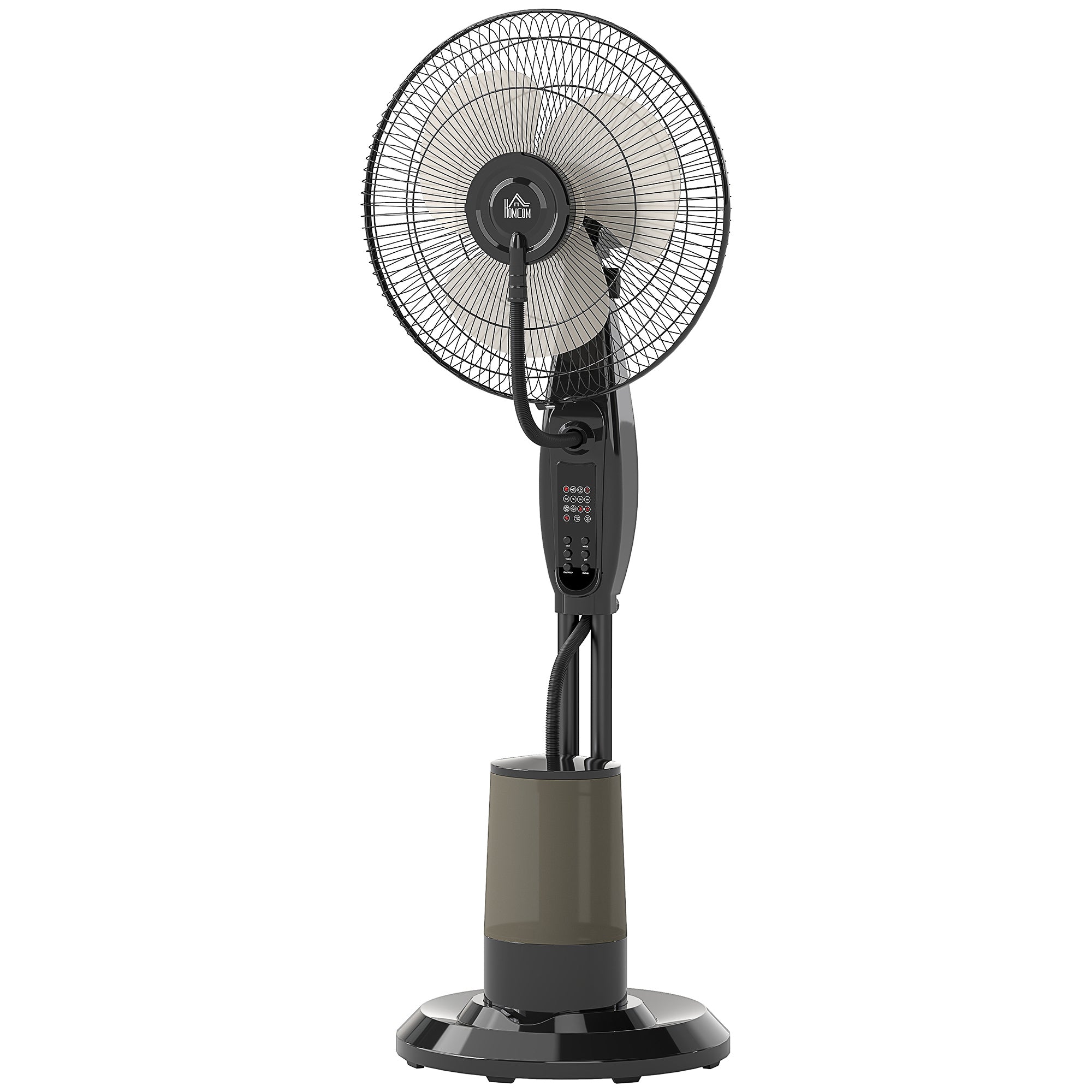 HOMCOM Ventoinha de Pé com Nebulizador 75 W, 3,2L, Preto