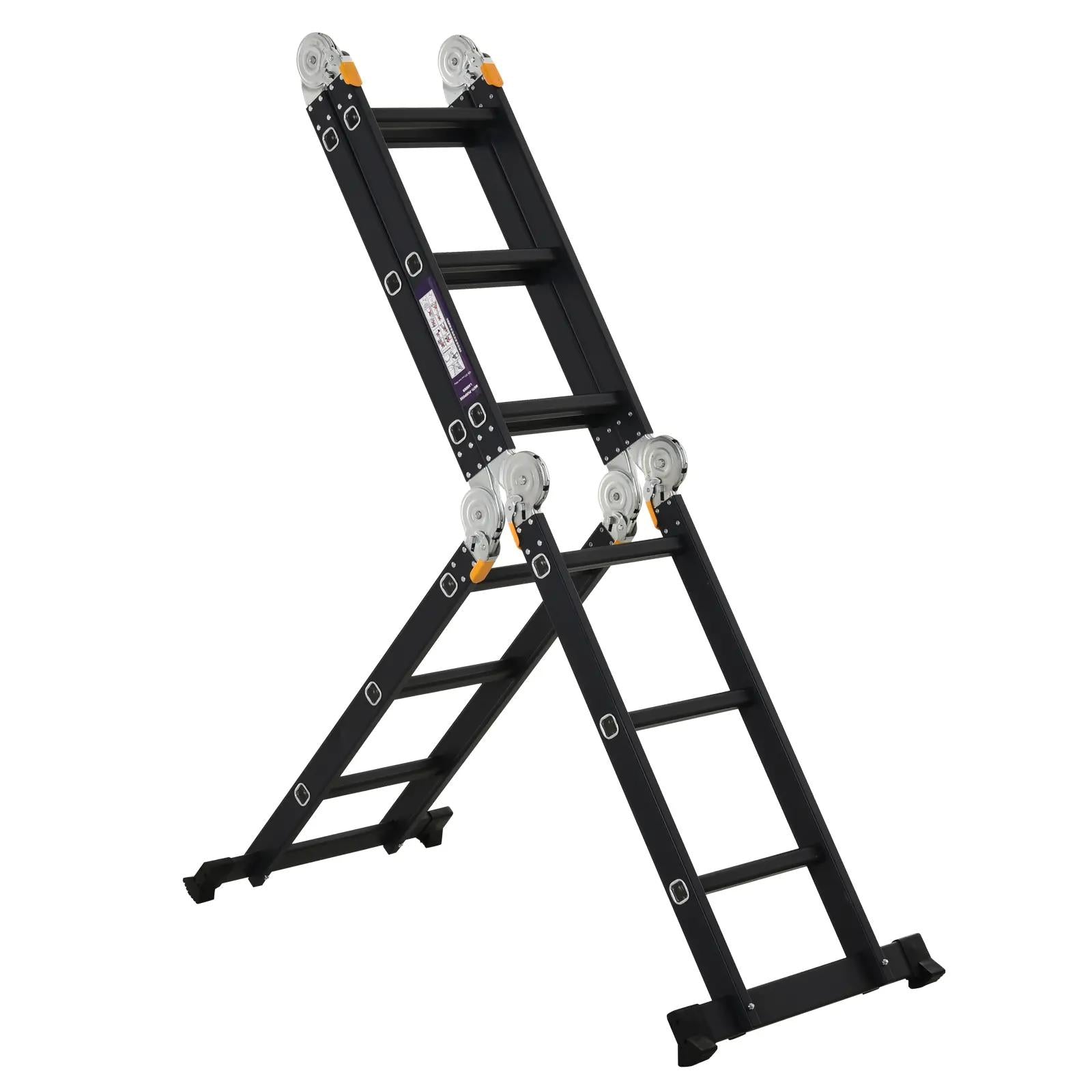 Durhand Escada Multiuso Dobrável 5 em 1 Preta 370cm