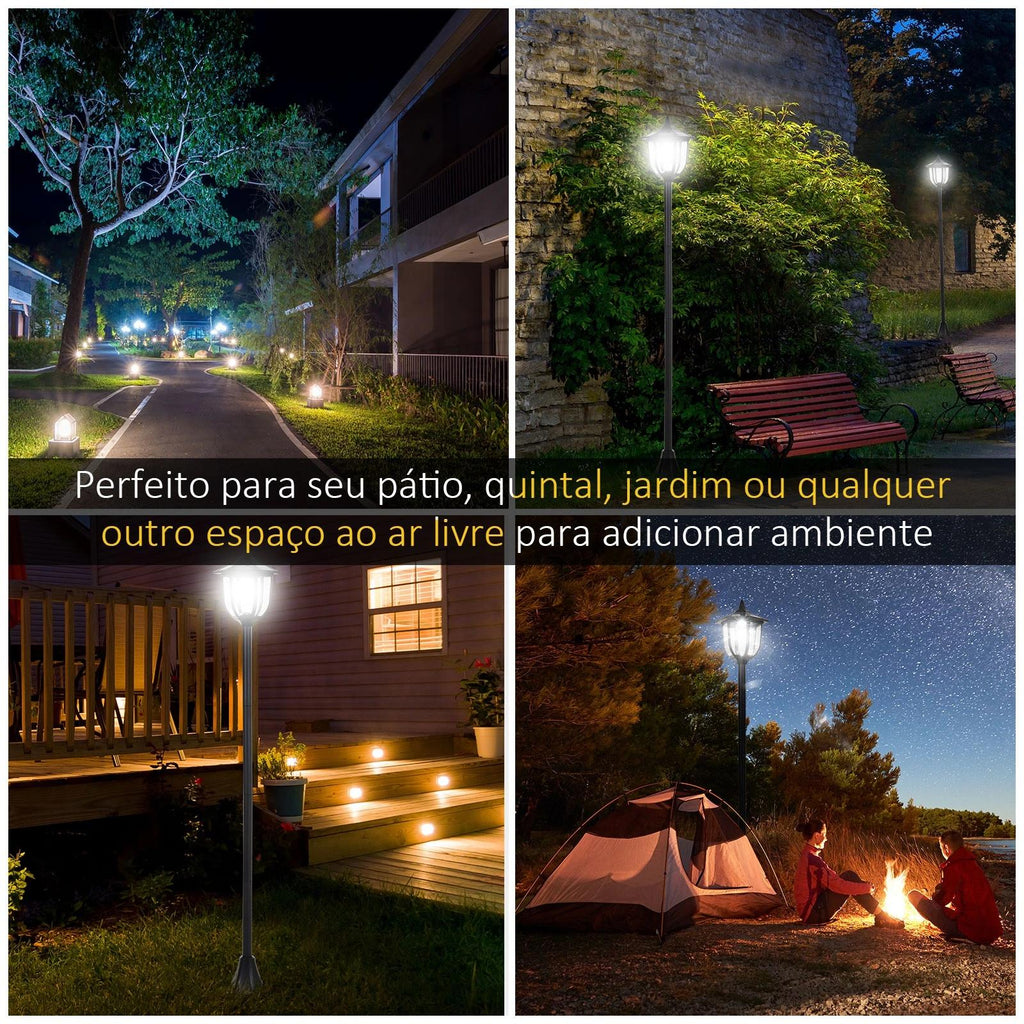 Candeeiro Solar de Jardim Outsunny 120 cm com Luz LED