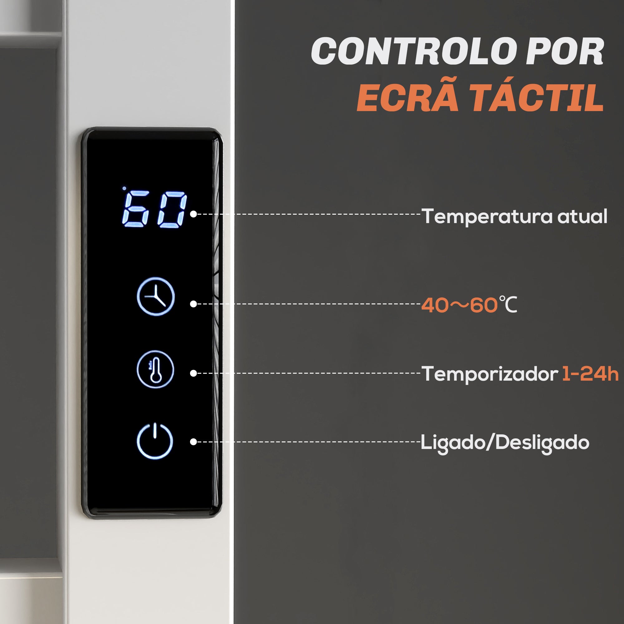 HOMCOM Toalheiro Elétrico de Parede 110W WIFI 10 Barras Branco